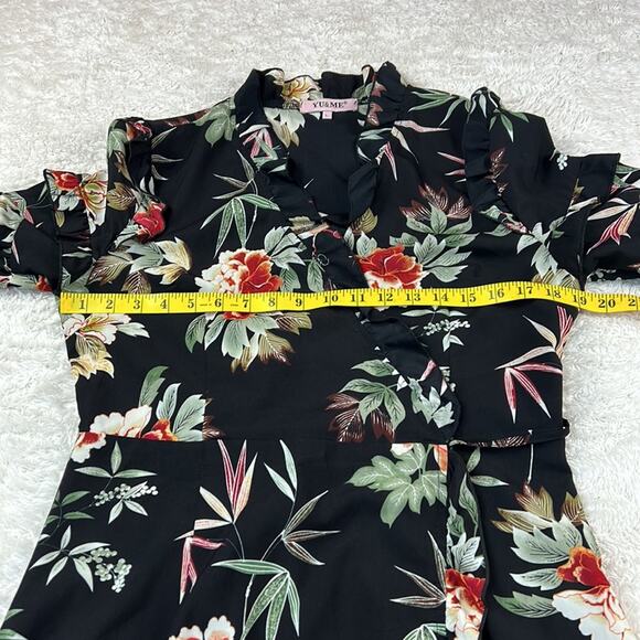 Yu & Me Paris floral print ruffled wrap maxi dress, size L - Picture 5 of 9